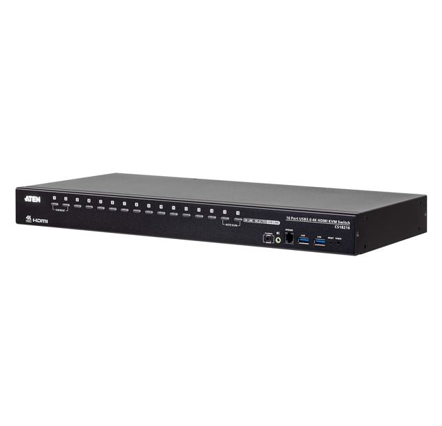 Aten 16-Port USB 3.0 4K HDMI KVM Switch, Port Selection: OSD, Hotkey, Pushbutton, RS-232 Commands Aten 16-Port USB 3.0 4K HDMI KVM Switch, Port Selection: OSD, Hotkey, Pushbutton, RS-232 Commands